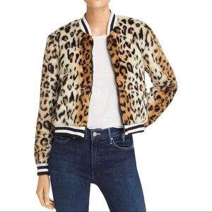 Jack by BB Dakota Leopard Faux Fur Bomber Jacket Medium